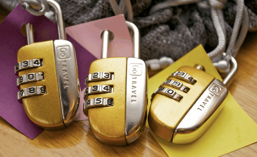 Yellow travel combination locks, important when you plan a solo trip step by step.