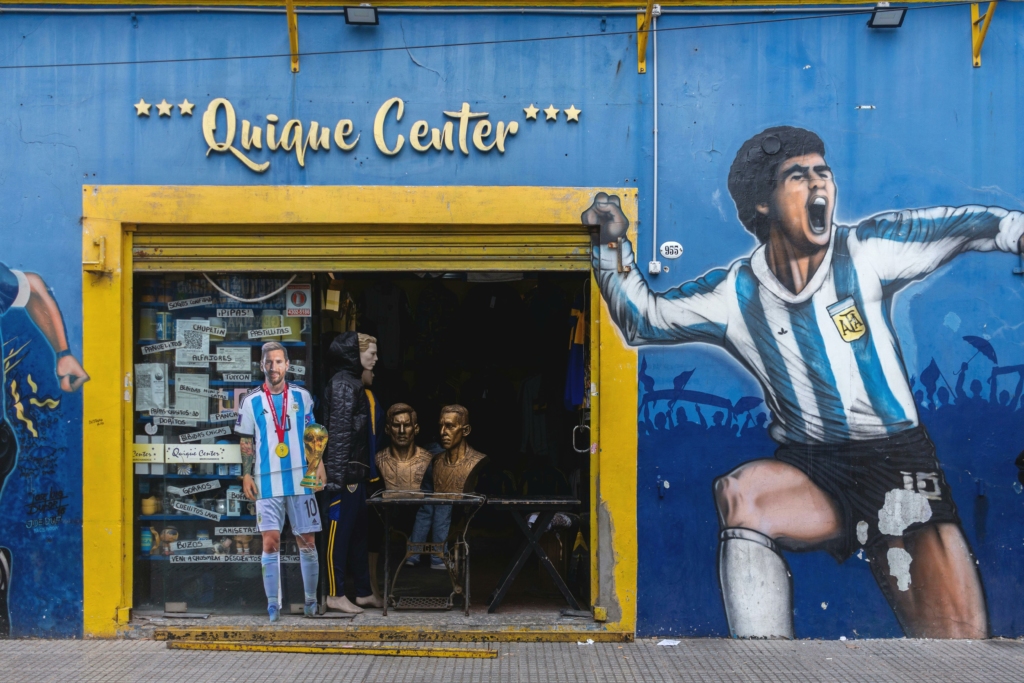 Mural of Maradona in the football quartier, Buenos Aires
