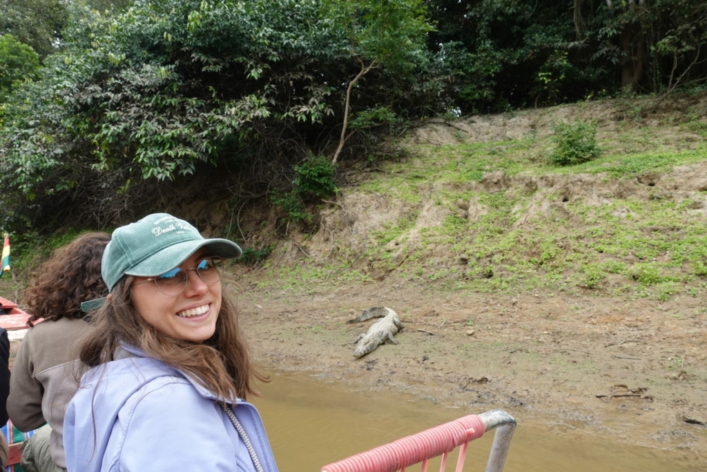 Selfie with a crocodile, a must-do for Bolivia travel
