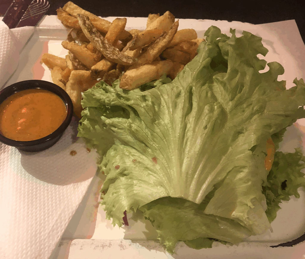 Burger bread replaced by salad