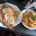 Trout and fries in Villa La Angostura, Argentina