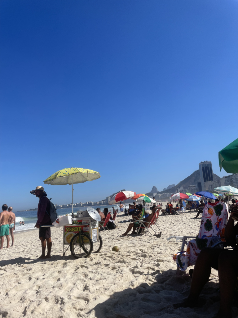 Beach food vendor in Copacabana, Rio de Janeiro