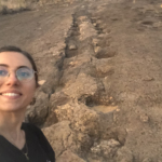 Selfie with dinosaur traces in Bolivia