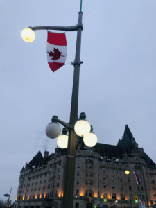 Canadian Flag in Ottawa city center